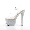 Pleaser - SKY308LG Sandale à bride à la cheville, Pole dance chaussures - Chaussures de pole dance - Couleur argent/Transparent Product image